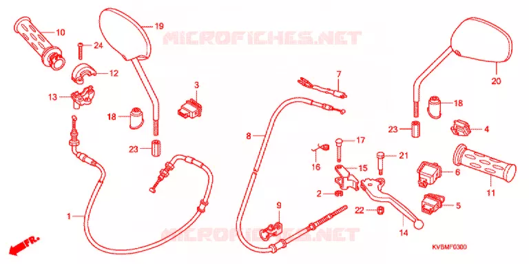 LEVIER DE GUIDON - CABLE - COMMODO Honda SCOOTER 125 CLICK 2008  ANC110BFR7