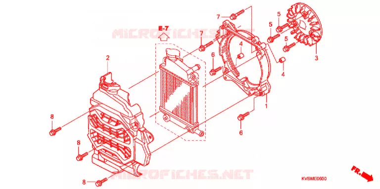 VENTILATEUR ET COUVERCLE DE RADIATEUR Honda SCOOTER 125 CLICK 2007  ANC110BFR7