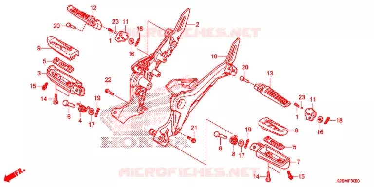 REPOSE PIED Honda MOTO 125 MSX 2016  MSX125G