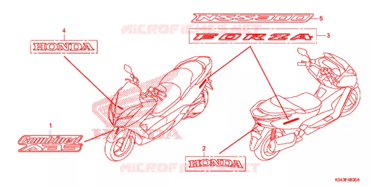 AUTOCOLLANTS Honda SCOOTER 300 FORZA 2017  NSS300AD