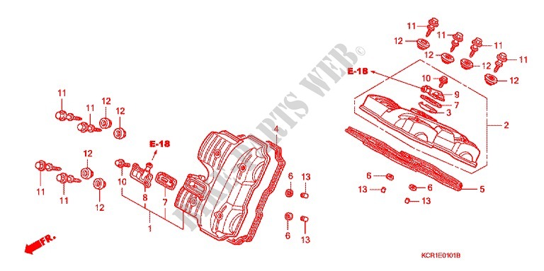 COUVRE CULASSE (VT250CX/1/3/5/7) pour Honda V TWIN MAGNA 250 de 2001