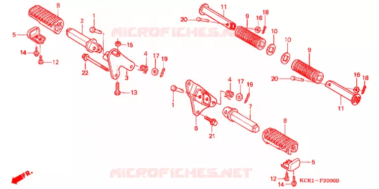 REPOSE PIED (VT250CR/T/V) Honda MOTO 250 MAGNA 1995  VT250CR