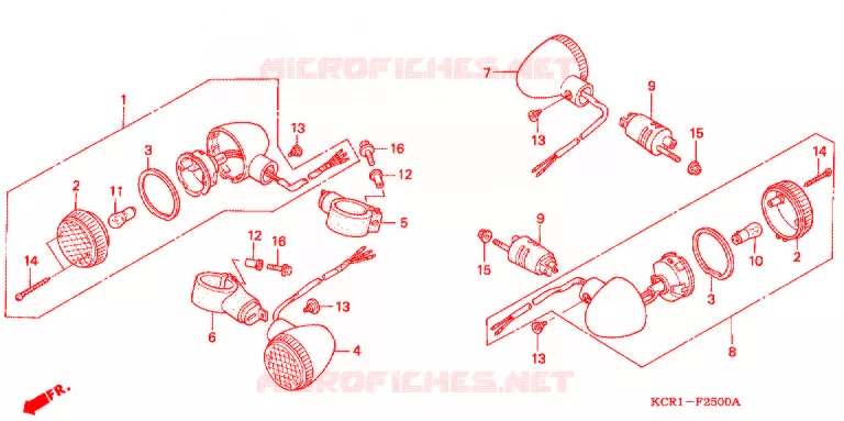 CLIGNOTANT (VT250CR/T/V) Honda MOTO 250 MAGNA 1995  VT250CR_II