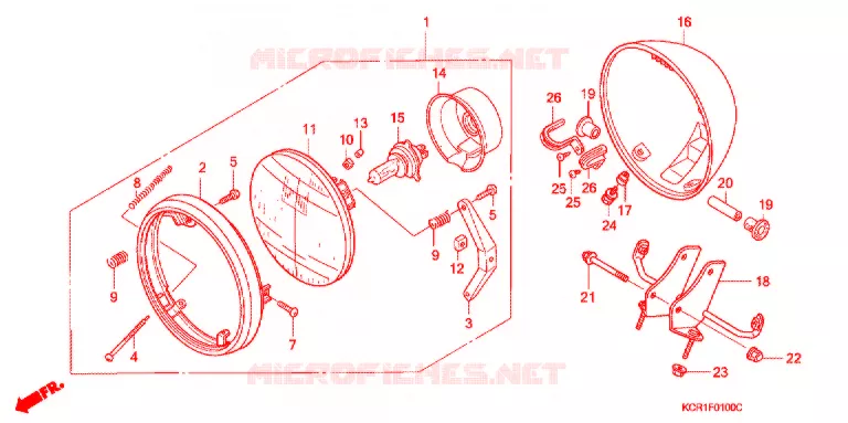 PHARE Honda MOTO 250 MAGNA 1994  VT250CR_II