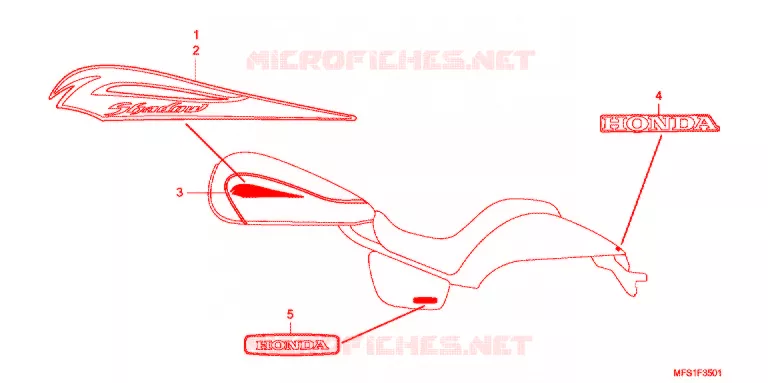 AUTOCOLLANTS (VT400C2/C2F) Honda MOTO 400 SHADOW 2012  VT400C29