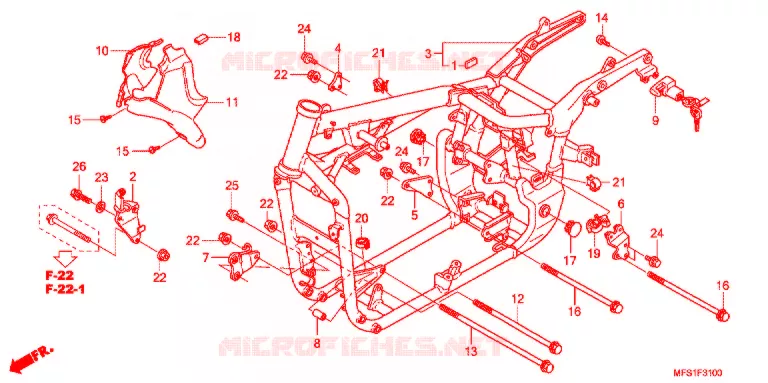 CADRE Honda MOTO 400 SHADOW 2009  VT400C29