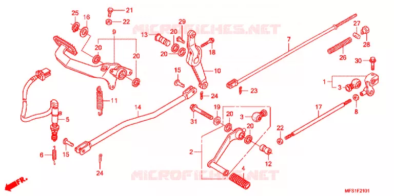 PEDALE (VT400C2/C2F) Honda MOTO 400 SHADOW 2011  VT400C29