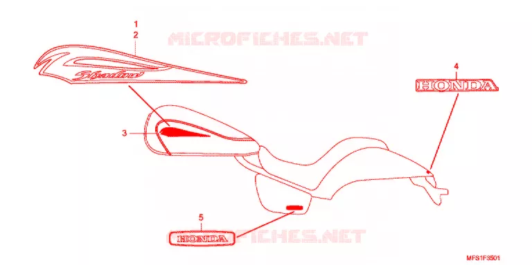 AUTOCOLLANTS (VT400C2/C2F) Honda MOTO 400 SHADOW 2013  VT400C2F9