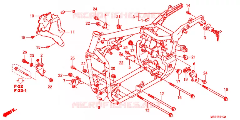 CADRE Honda MOTO 400 SHADOW 2009  VT400C2F9
