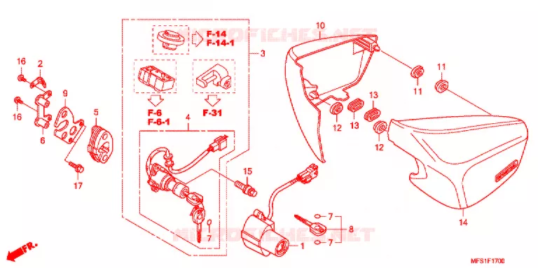 COUVERCLES LATERAUX Honda MOTO 400 SHADOW 2010  VT400C2F9
