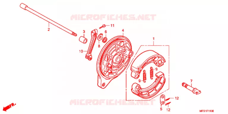 FLASQUE - MACHOIRES DE FREIN ARRIERE Honda MOTO 400 SHADOW 2013  VT400C2F9