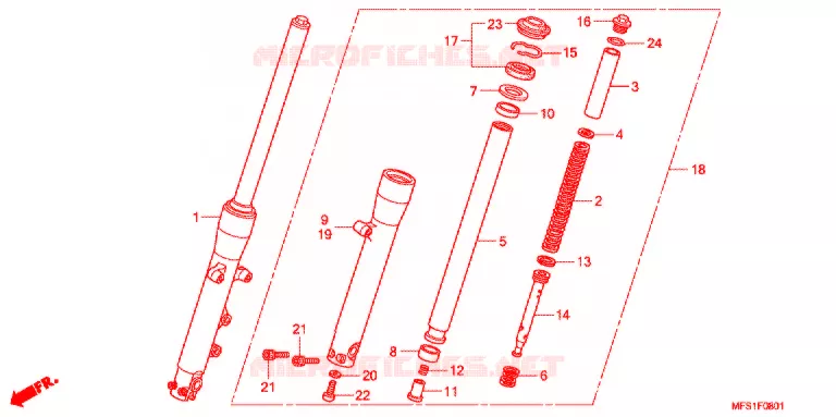 FOURCHE (VT400C2/C2F) Honda MOTO 400 SHADOW 2009  VT400C2F9