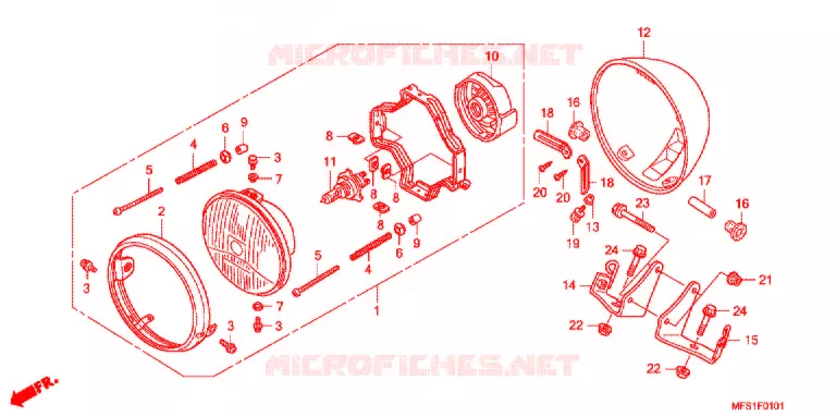 PHARE (VT400C2/C2F) Honda MOTO 400 SHADOW 2010  VT400C2F9
