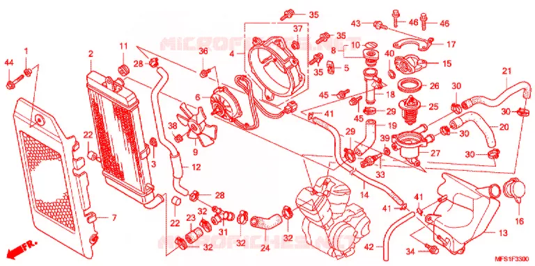 RADIATEUR Honda MOTO 400 SHADOW 2012  VT400C2F9