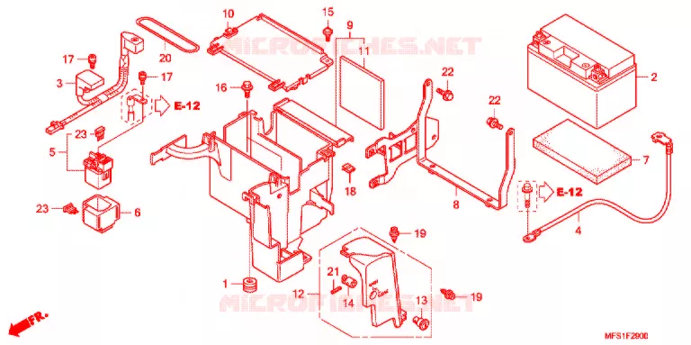 BATTERIE Honda MOTO 400 SHADOW 2012  VT400C9