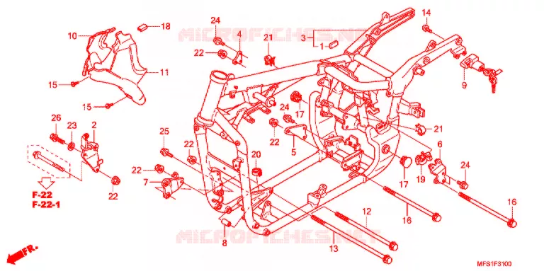 CADRE Honda MOTO 400 SHADOW 2012  VT400C9