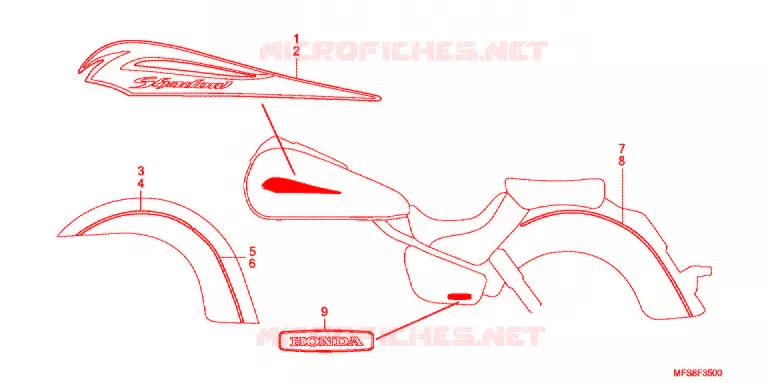AUTOCOLLANTS Honda MOTO 400 SHADOW 2009  VT400C9