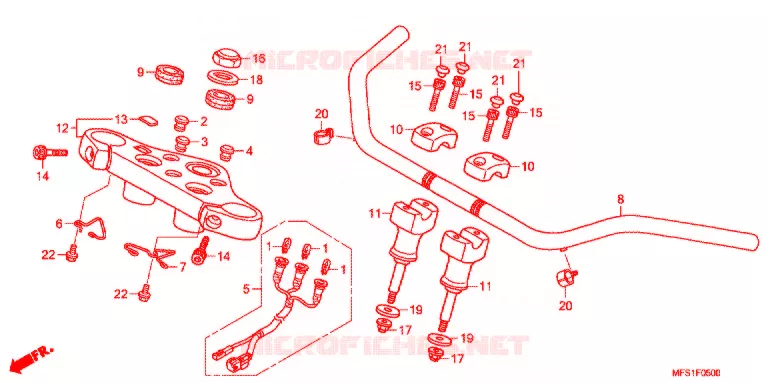 GUIDON - TE DE FOURCHE (VT400C/CA) Honda MOTO 400 SHADOW 2012  VT400CA9