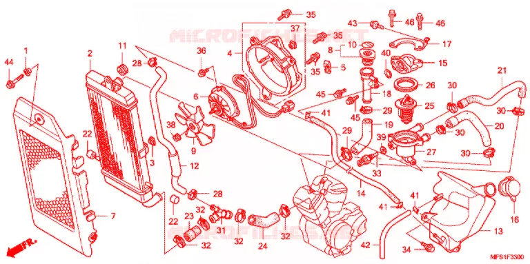 RADIATEUR Honda MOTO 400 SHADOW 2012  VT400CA9