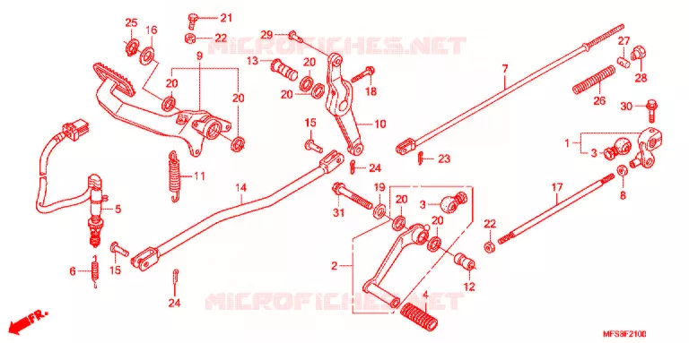 PEDALE Honda MOTO 400 SHADOW 2009  VT400CA9