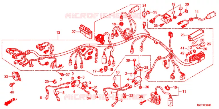 FAISCEAU DES FILS Honda MOTO 400 VT 2012  VT400SB
