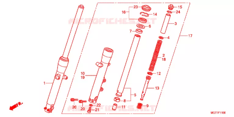 FOURCHE Honda MOTO 400 VT 2011  VT400SB