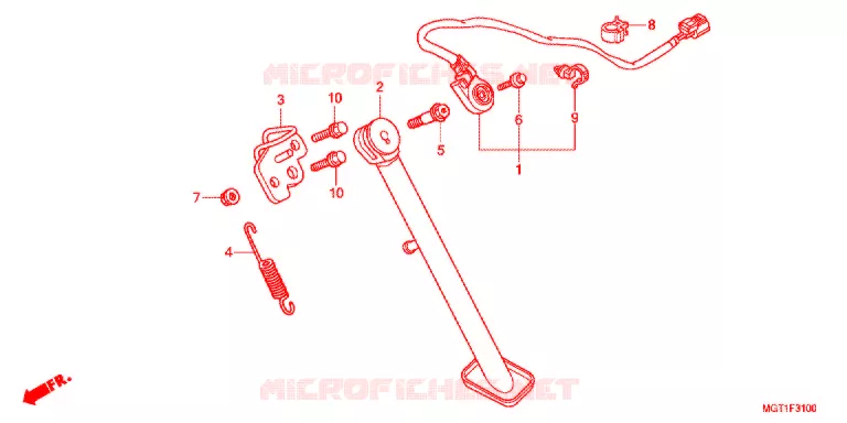 BEQUILLE LATERALE Honda MOTO 400 VT 2012  VT400SB