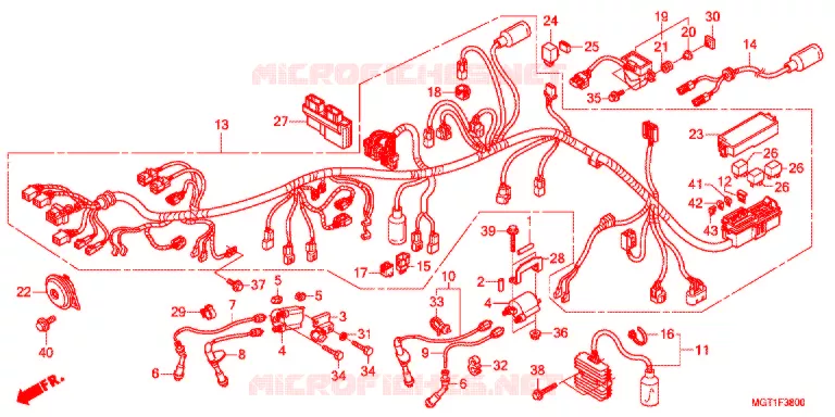 FAISCEAU DES FILS Honda MOTO 400 VT 2012  VT400SB