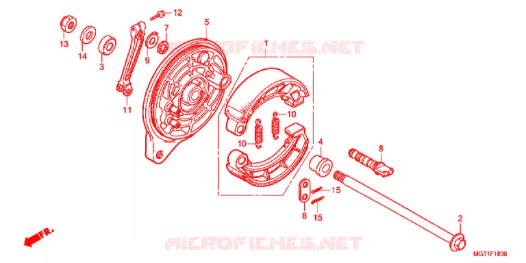 FLASQUE - MACHOIRES DE FREIN ARRIERE Honda MOTO 400 VT 2013  VT400SB