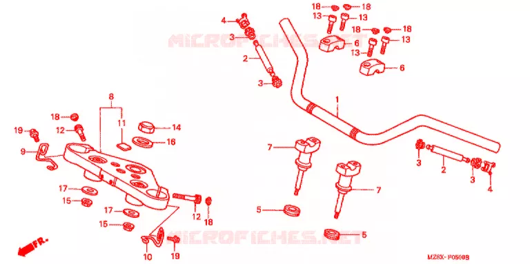 GUIDON Honda MOTO 600 SHADOW 2001  VT600C1