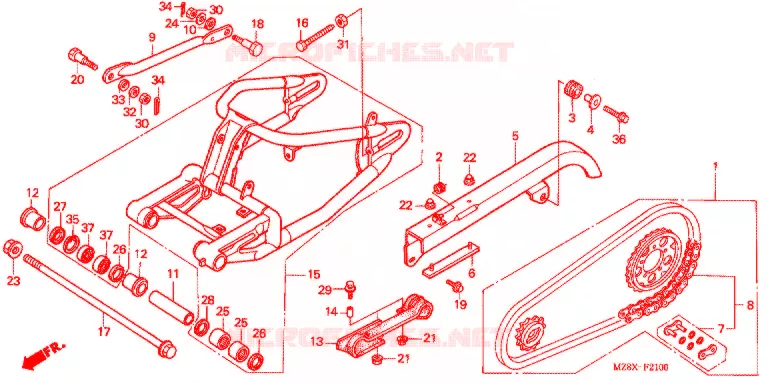 BRAS OSCILLANT Honda MOTO 600 SHADOW 2001  VT600C1