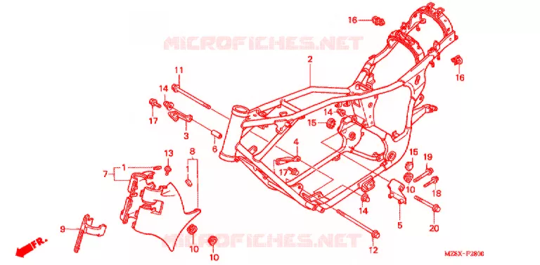 CADRE Honda MOTO 600 SHADOW 2001  VT600C1