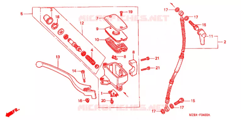 MAITRE CYLINDRE DE FREIN AVANT Honda MOTO 600 SHADOW 2001  VT600C1