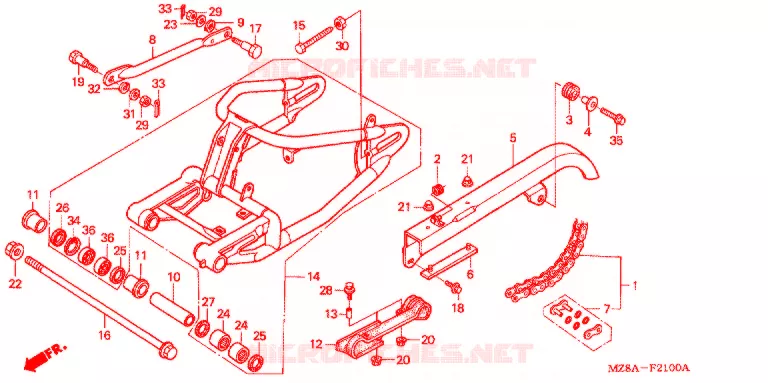 BRAS OSCILLANT Honda MOTO 600 SHADOW 2002  VT600C2