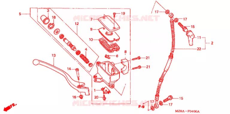 MAITRE CYLINDRE DE FREIN AVANT Honda MOTO 600 SHADOW 2002  VT600C2