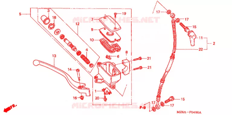 MAITRE CYLINDRE DE FREIN AVANT Honda MOTO 600 SHADOW 2002  VT600C2
