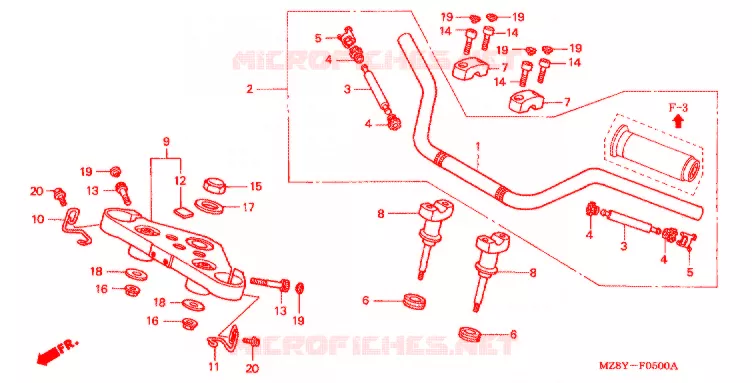 GUIDON - TE DE FOURCHE Honda MOTO 600 SHADOW 2002  VT600C2