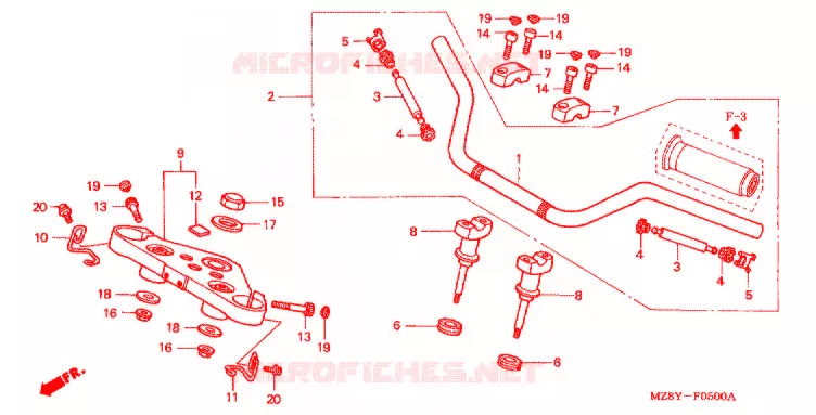 GUIDON - TE DE FOURCHE Honda MOTO 600 SHADOW 2003  VT600C3