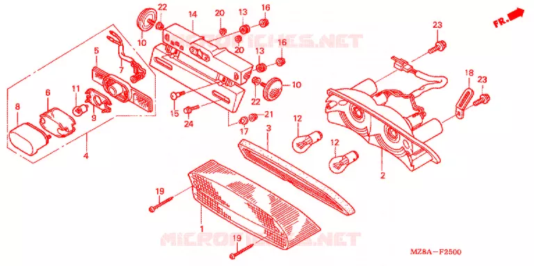 FEU ARRIERE Honda MOTO 600 SHADOW 2004  VT600C4