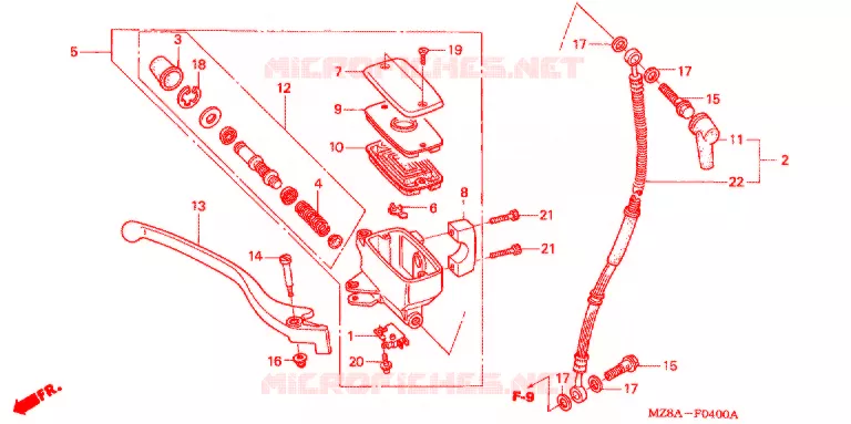 MAITRE CYLINDRE DE FREIN AVANT Honda MOTO 600 SHADOW 2004  VT600C4