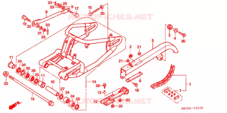 BRAS OSCILLANT Honda MOTO 600 SHADOW 2006  VT600C6
