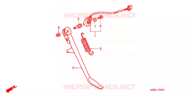 BEQUILLE Honda MOTO 600 SHADOW 2001  VT600CD1