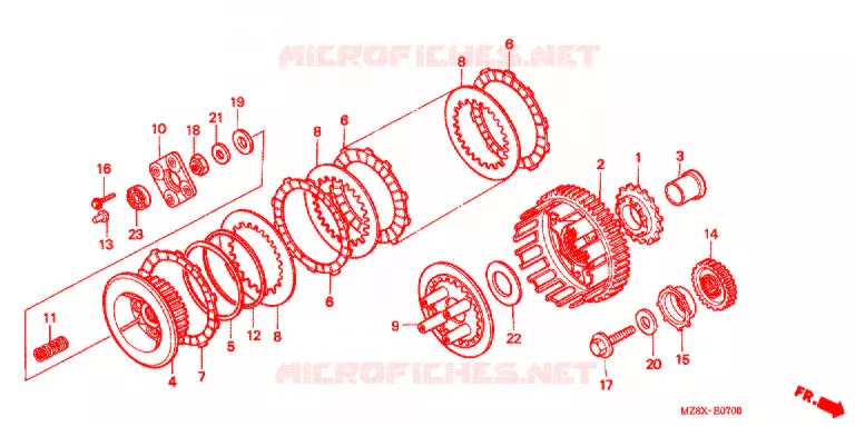 EMBRAYAGE Honda MOTO 600 SHADOW 2001  VT600CD1