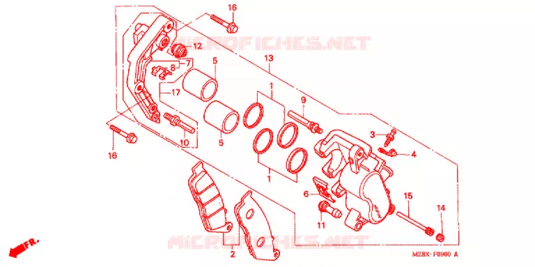 ETRIER DE FREIN AVANT Honda MOTO 600 SHADOW 2001  VT600CD1