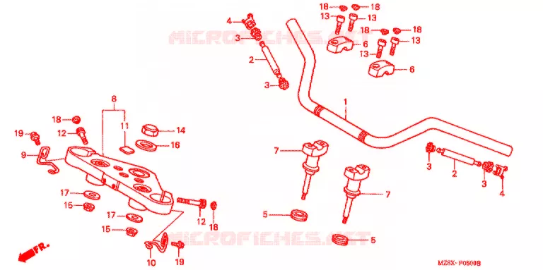 GUIDON Honda MOTO 600 SHADOW 1999  VT600CD2X