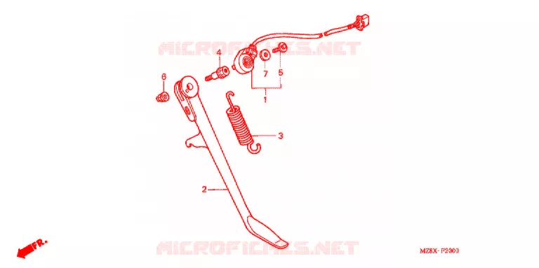 BEQUILLE Honda MOTO 600 SHADOW 2000  VT600CD2Y