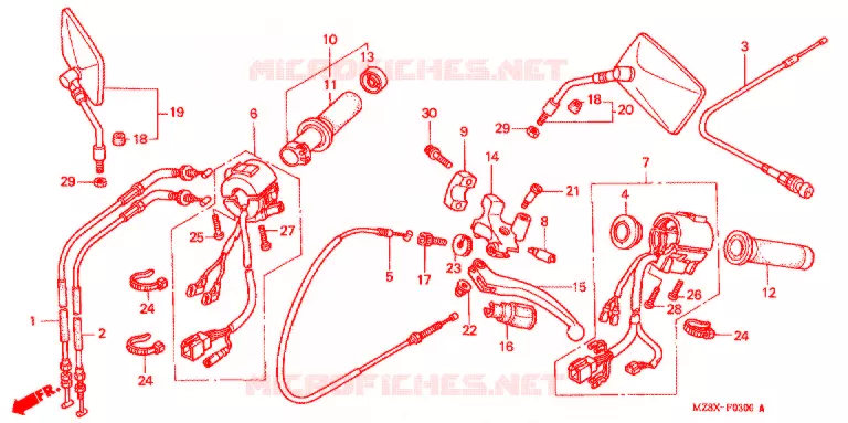COMMODOS - POIGNEES Honda MOTO 600 SHADOW 2000  VT600CD2Y