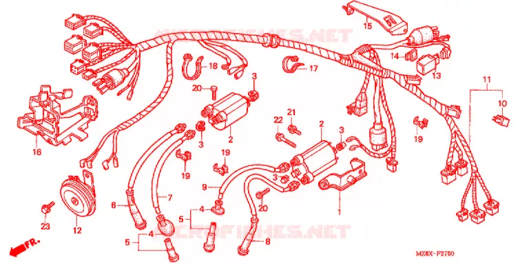 FAISCEAU DES FILS Honda MOTO 600 SHADOW 2000  VT600CD2Y