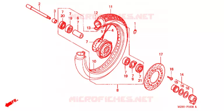 ROUE AVANT Honda MOTO 600 SHADOW 2000  VT600CD2Y