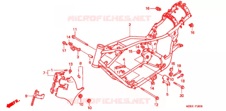 CADRE Honda MOTO 600 SHADOW 2000  VT600CD2Y